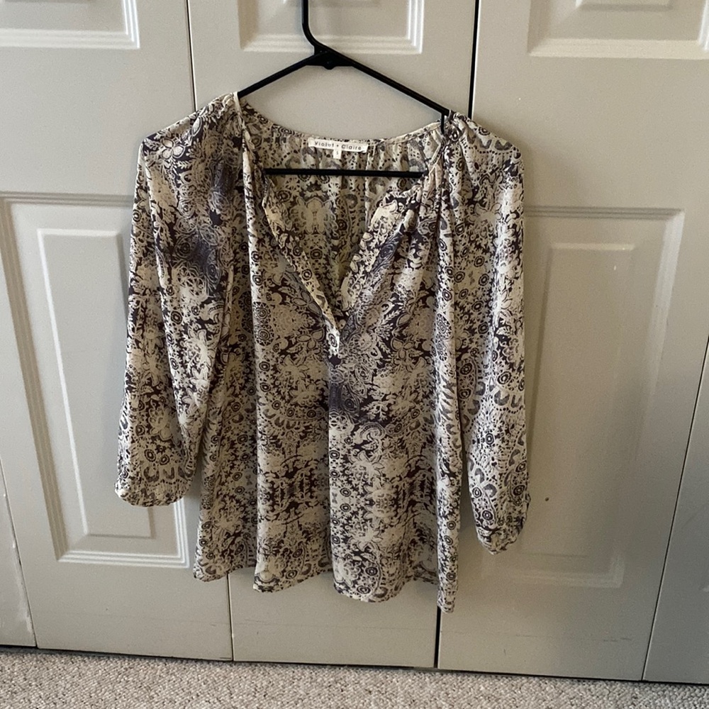 3/4 sleeve womens blouse